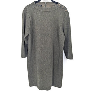 Talbots‎ Dress Womens Medium Green Button Detail Long Sleeve Knit Casual Office
